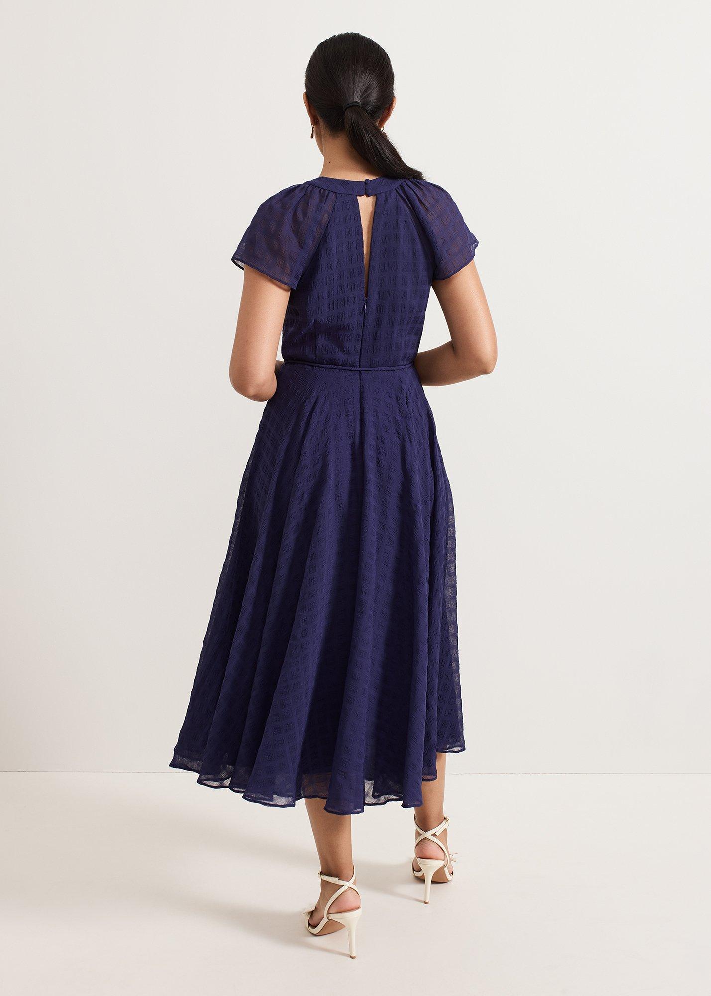 Petite Gwen Textured Twist Neck Dress