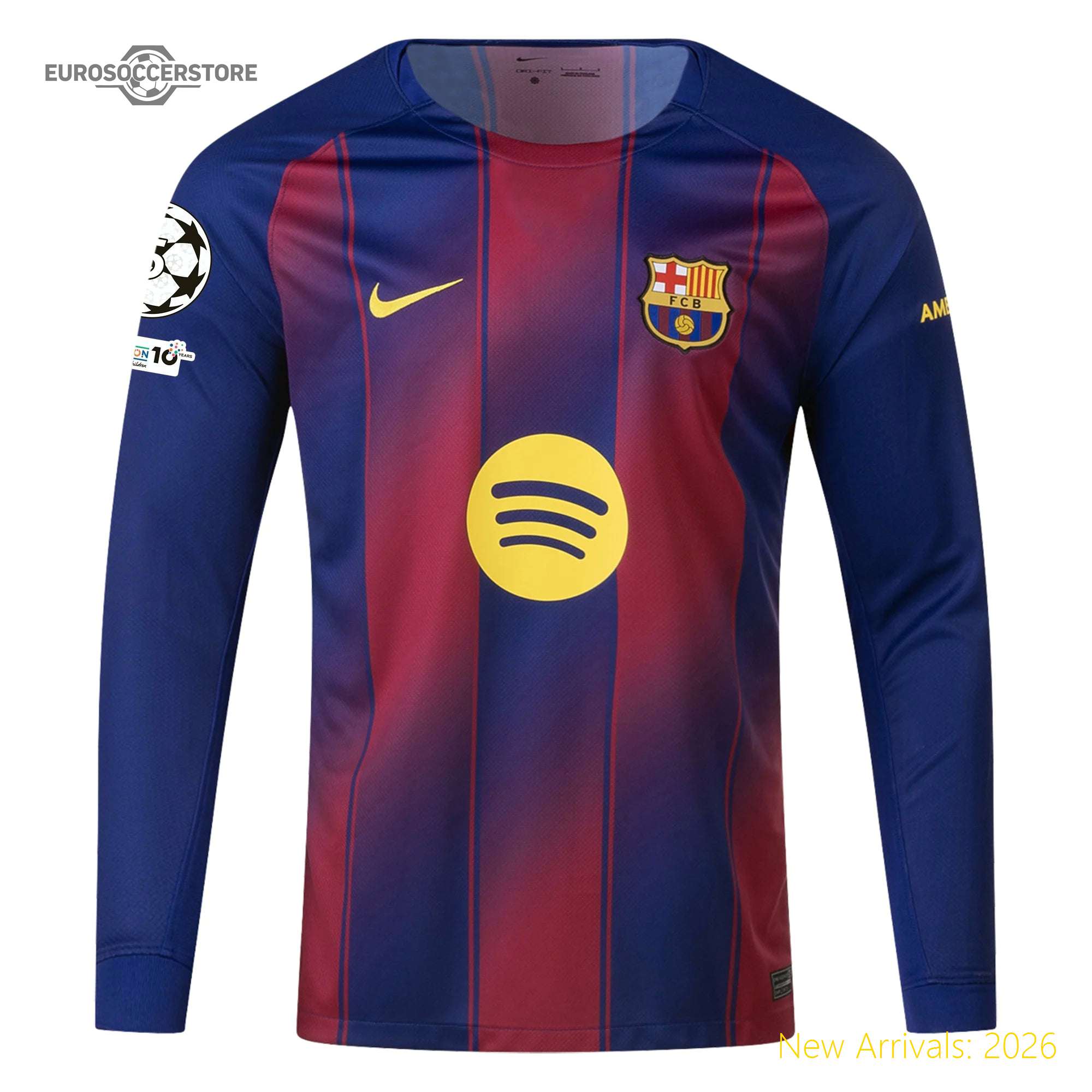 Men Bar Lamine Yamal Barcelona Long Sleeve Home Top-grade Home Jersey