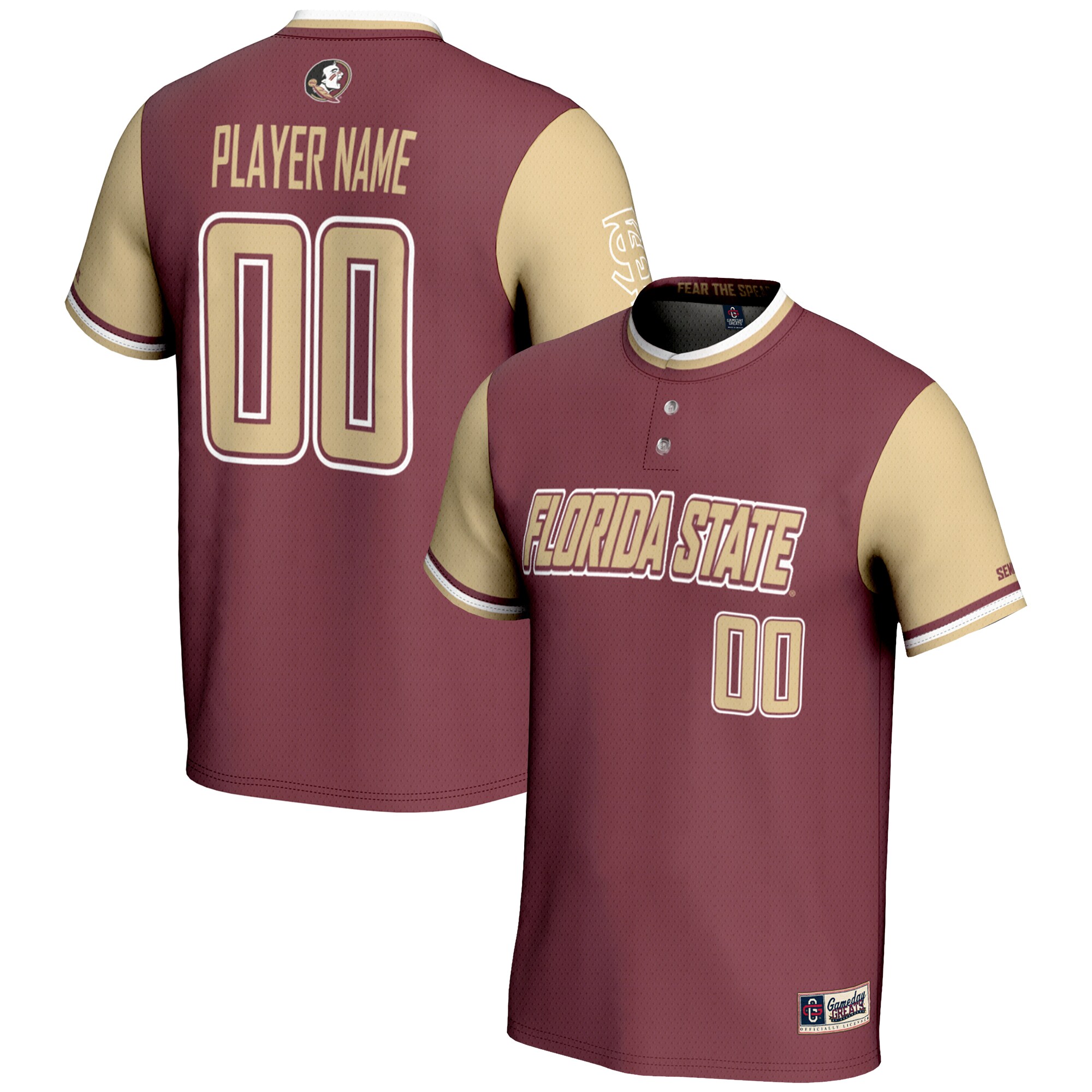 [DDG] Florida State Seminoles GameDay Greats Youth NIL Pick-A-Player Lightweight Softball Jersey - Garnet
