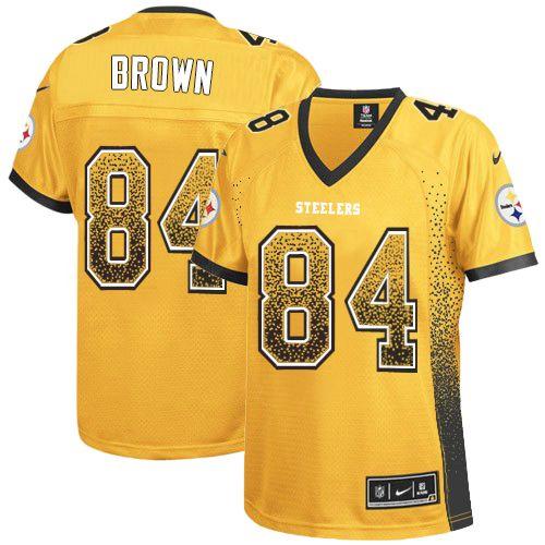 Authentic P S Steelers NFL #84 Antonio Brown Elite Brown Jersey