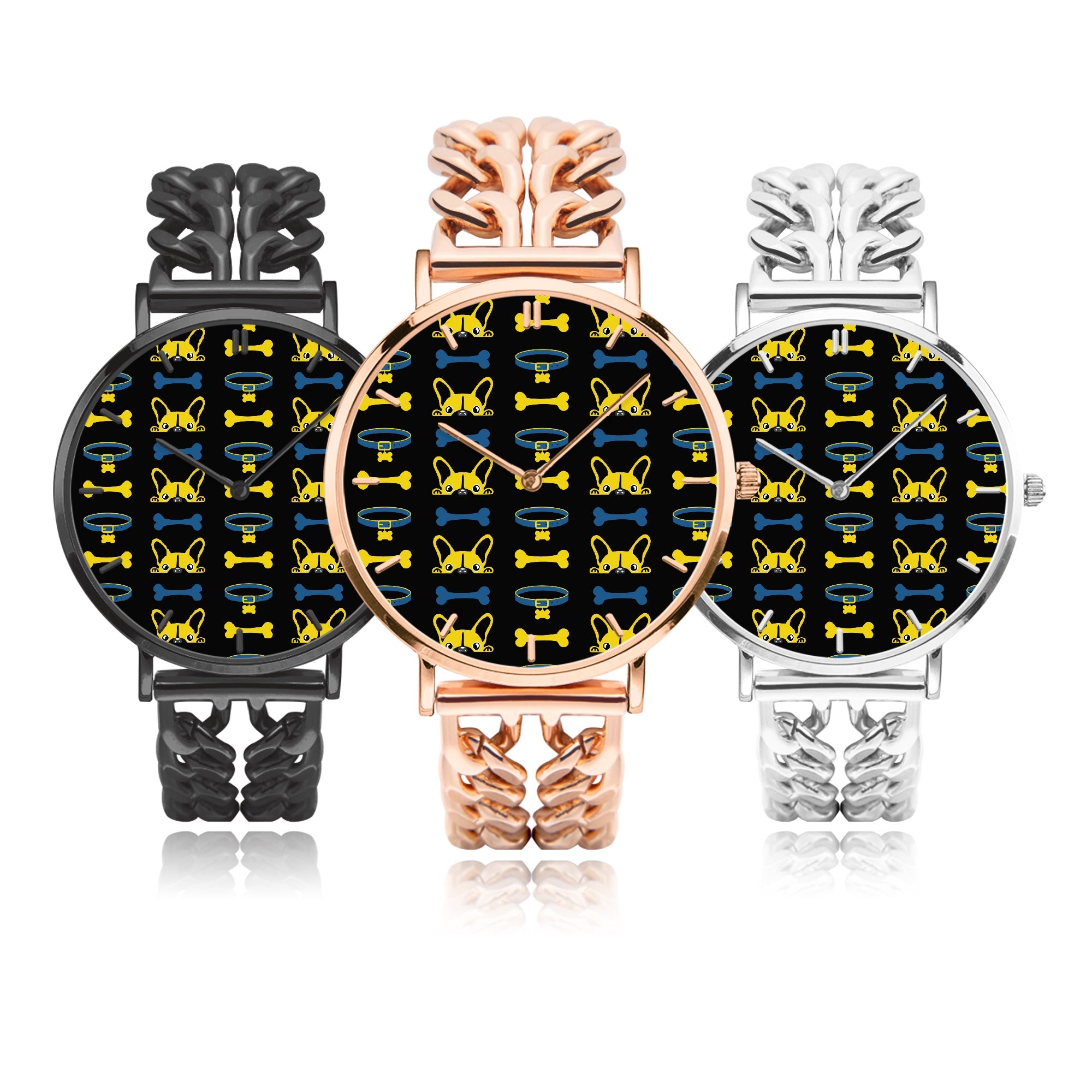 Bernette - Chic Hollow Strap Watch for Frenchie Lovers