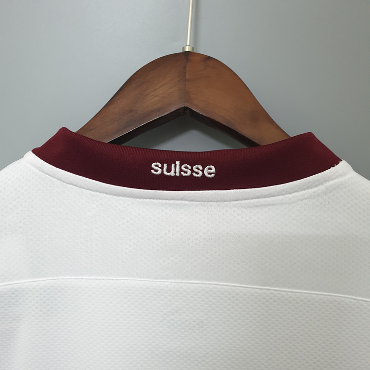 SwitzerlandSuisse Euro 2020 Away White Soccer Jersey Football Shirt -