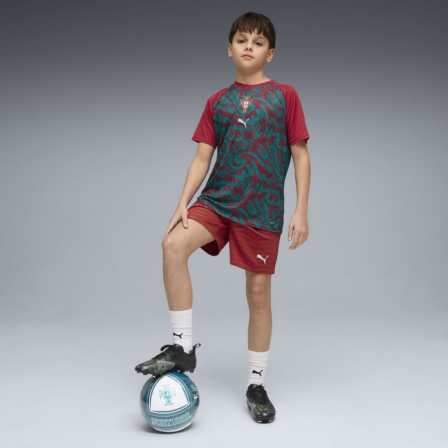 [KK] 2026 Portugal Pre Match World Cup Club Red/Green Lagoon Training Kids Uniform T