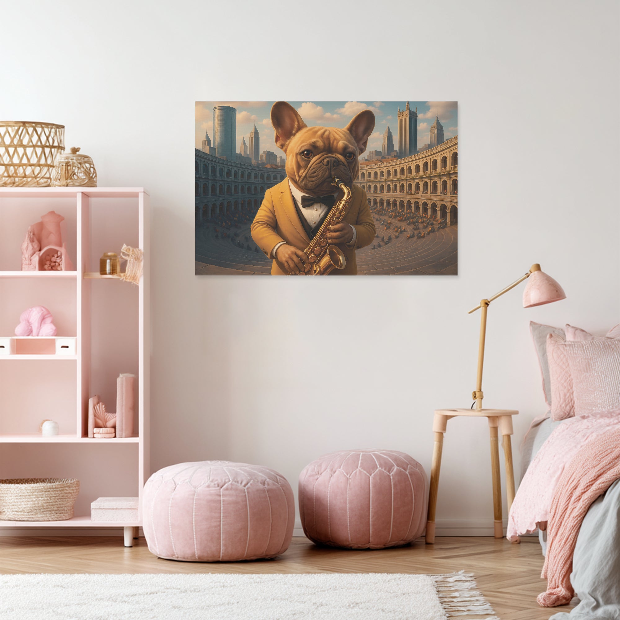 - Stylish Adorable Frenchie Canvas Wall Art Everyday Use | Unique Design