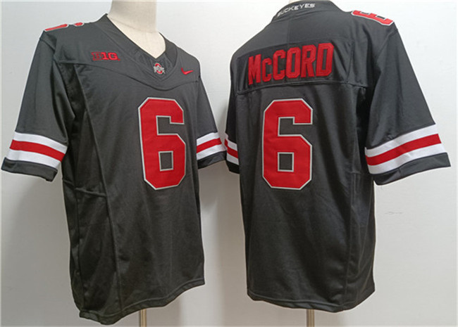Men's OSU Buckeyes Black 2023 authentic Kyle Mc #6 team authorized