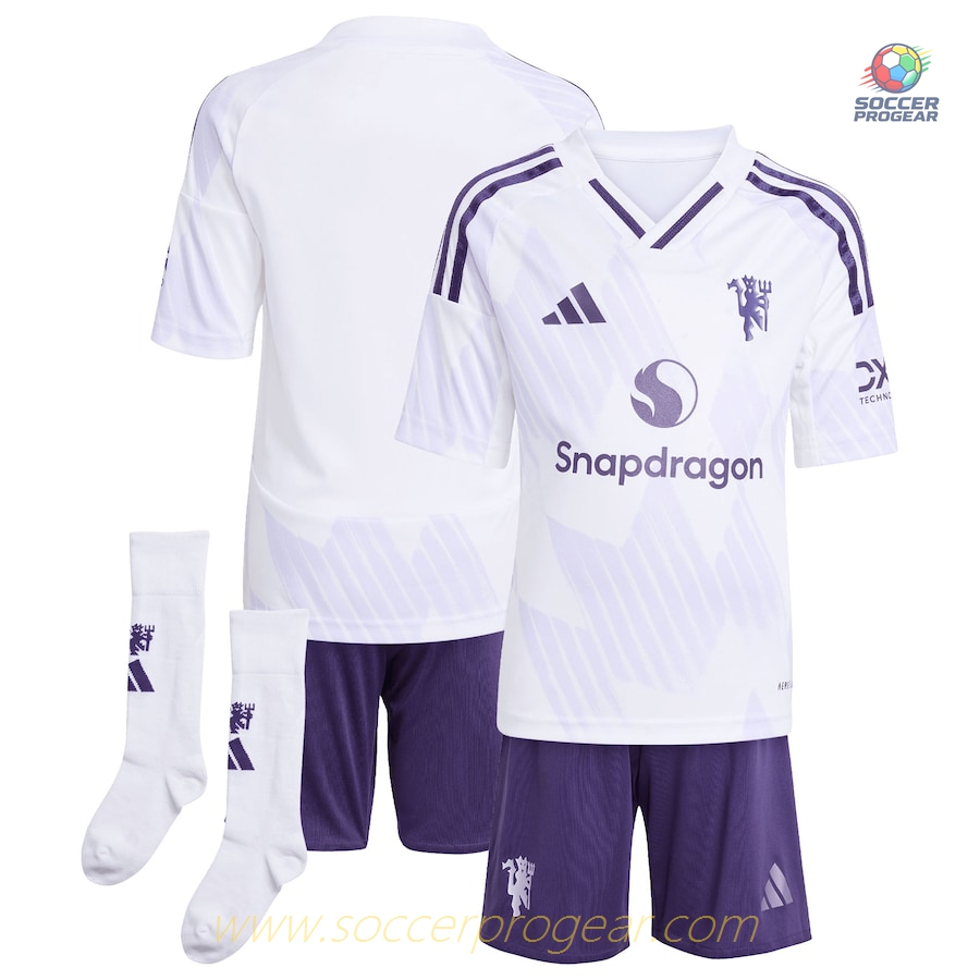 Manchester United Away Child Kit Team Jersey 2025/26 Collection