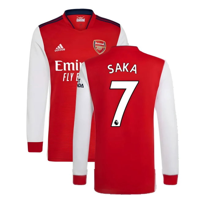 Arsenal 2021-2022 Long Sleeve Home Shirt (SAKA 7)