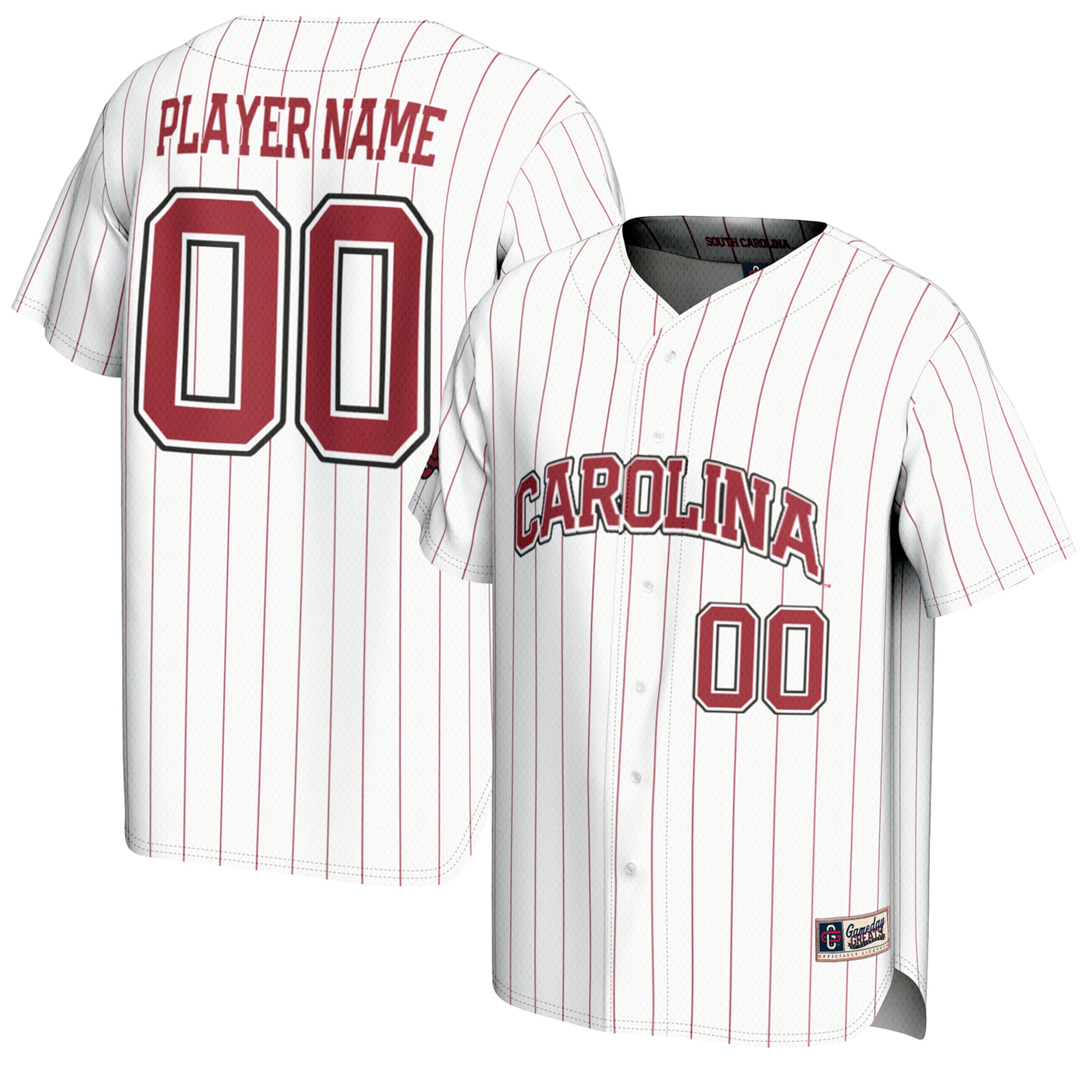 [NJP] South Carolina Gamecocks GameDay Greats Unisex NIL Pick-A-Player Baseball Lightweight Jersey - White