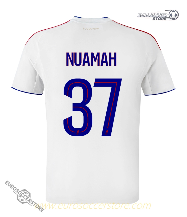 Olympique Lyonnais Lyon Home NUAMAH 37 Jersey for the 25-26 Season
