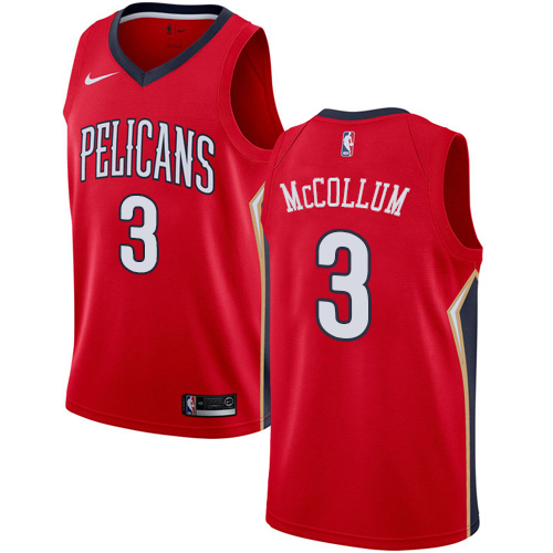 Nike New Orleans Pelicans #3 C.J. McCollum Red Womens NBA Swingman Statement Edition Jersey Womens