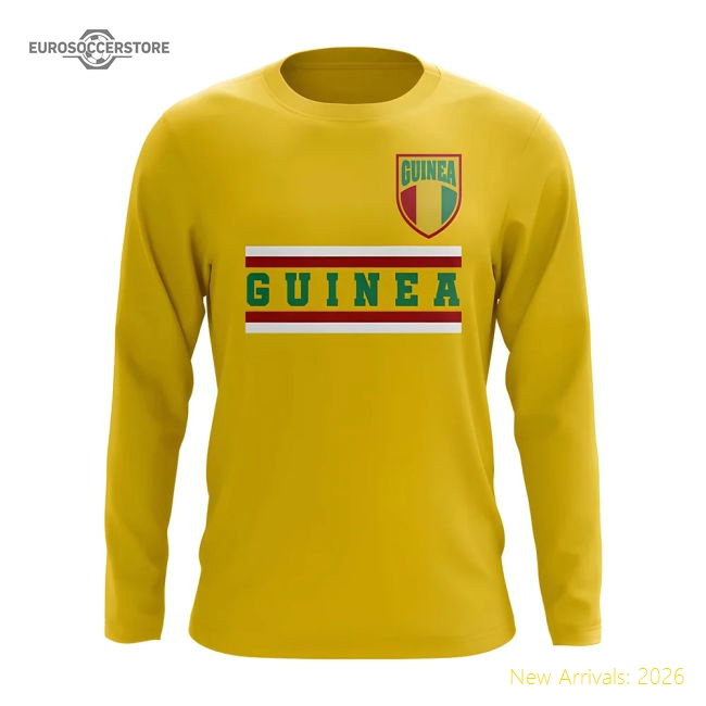 Excellent Guinea Core Football Country Long Sleeve T-shirt (yellow)