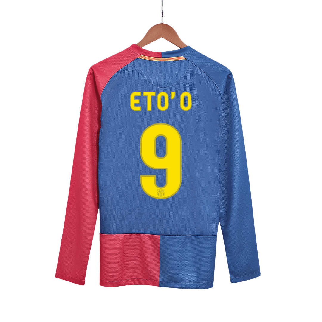 Retro ETO'O #9 2008/09 Barcelona Home Long Sleeve Soccer Jersey- UCL F