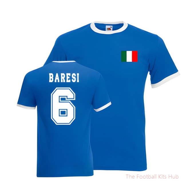 Franco Baresi Italy Ringer Tee (blue)