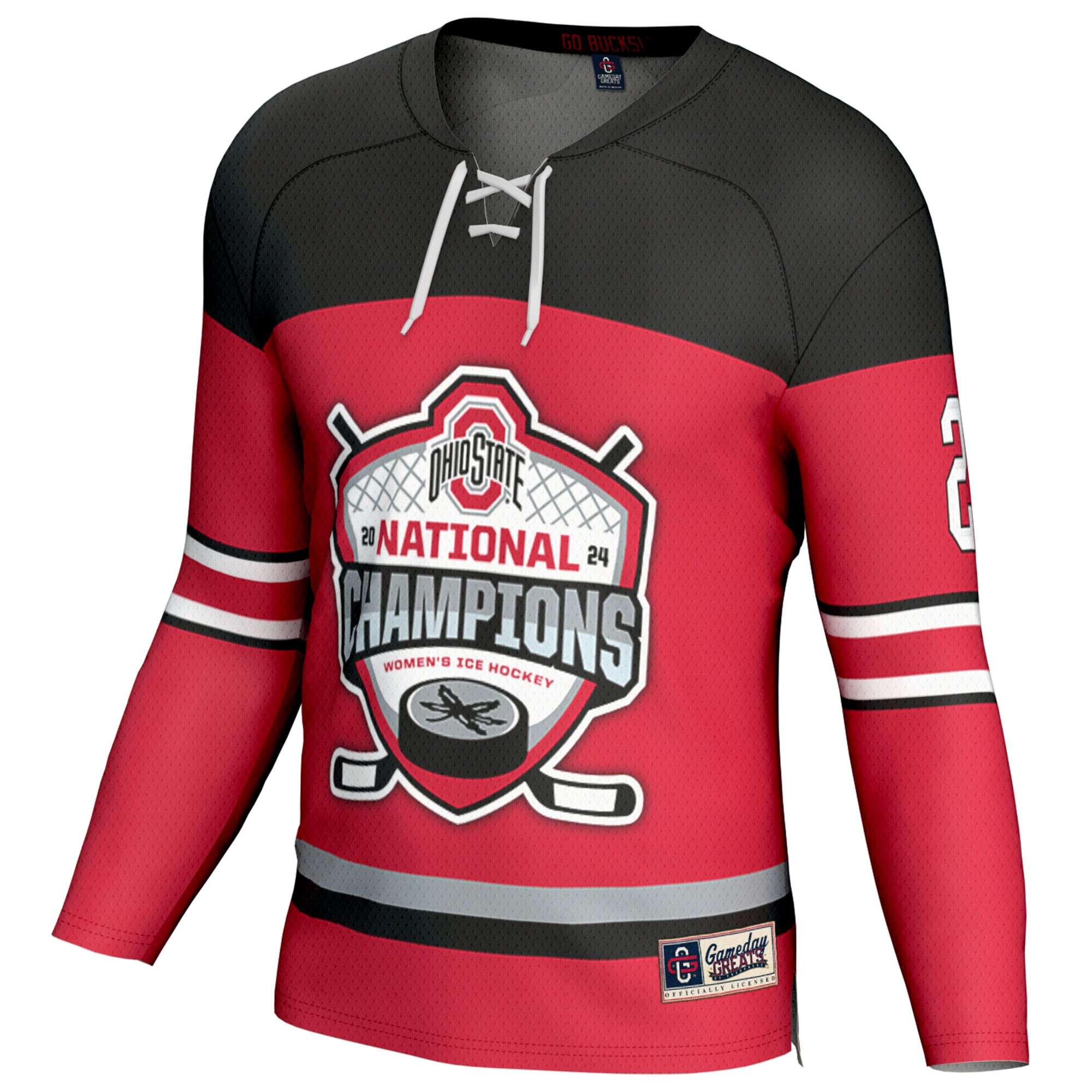 [DDG] Ohio State Buckeyes GameDay Greats Unisex 2024 NCAA Women's Ice Hockey National Champions Fashion Jersey - Scarlet