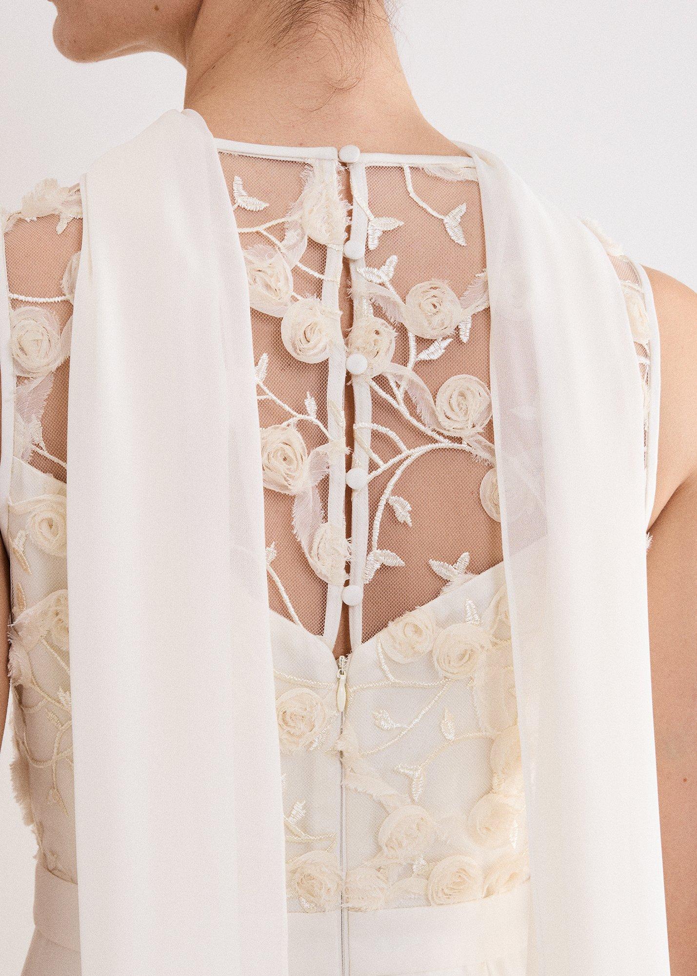 Petite Florentina Cream Textured Jumpsuit