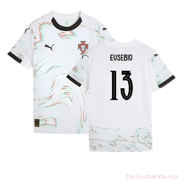 2025-2026 Portugal Away Shirt (Kids) (Eusebio 13)