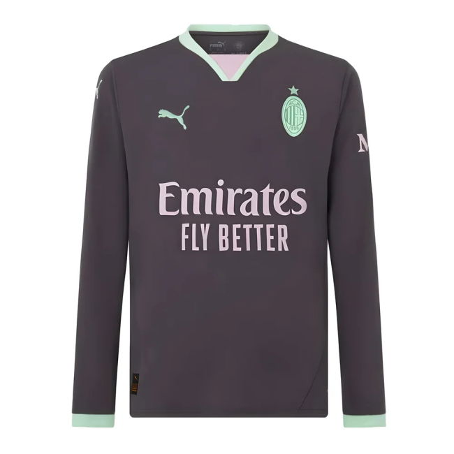 2024-2025 AC Milan Long Sleeve Third Official Shirt Reinforced Seams