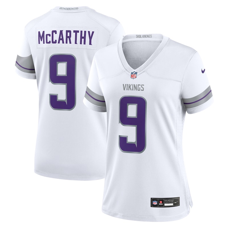 None J.J. McCarthy Champion MIN Vikings Premium-Quality Jersey