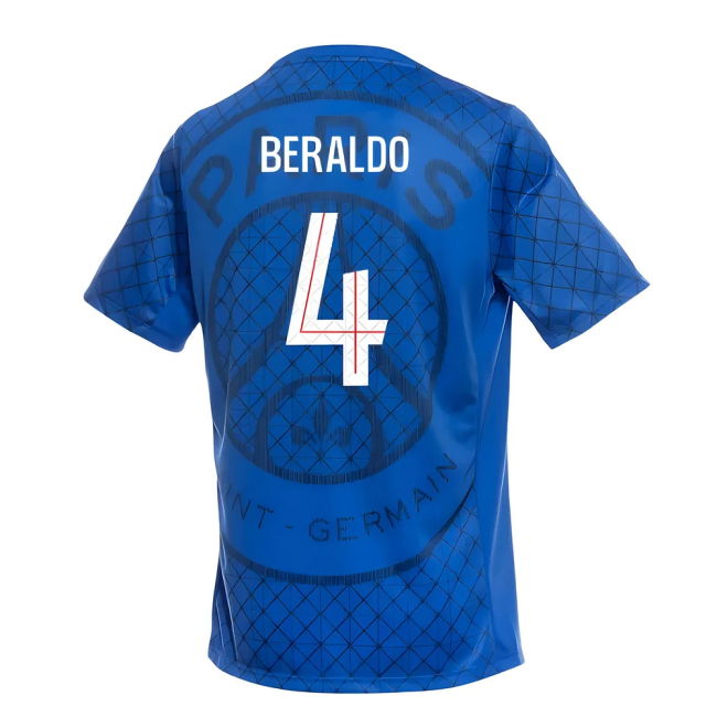 Authentic 2025-2026 Psg Home With Retro Design - Legendary Number 7