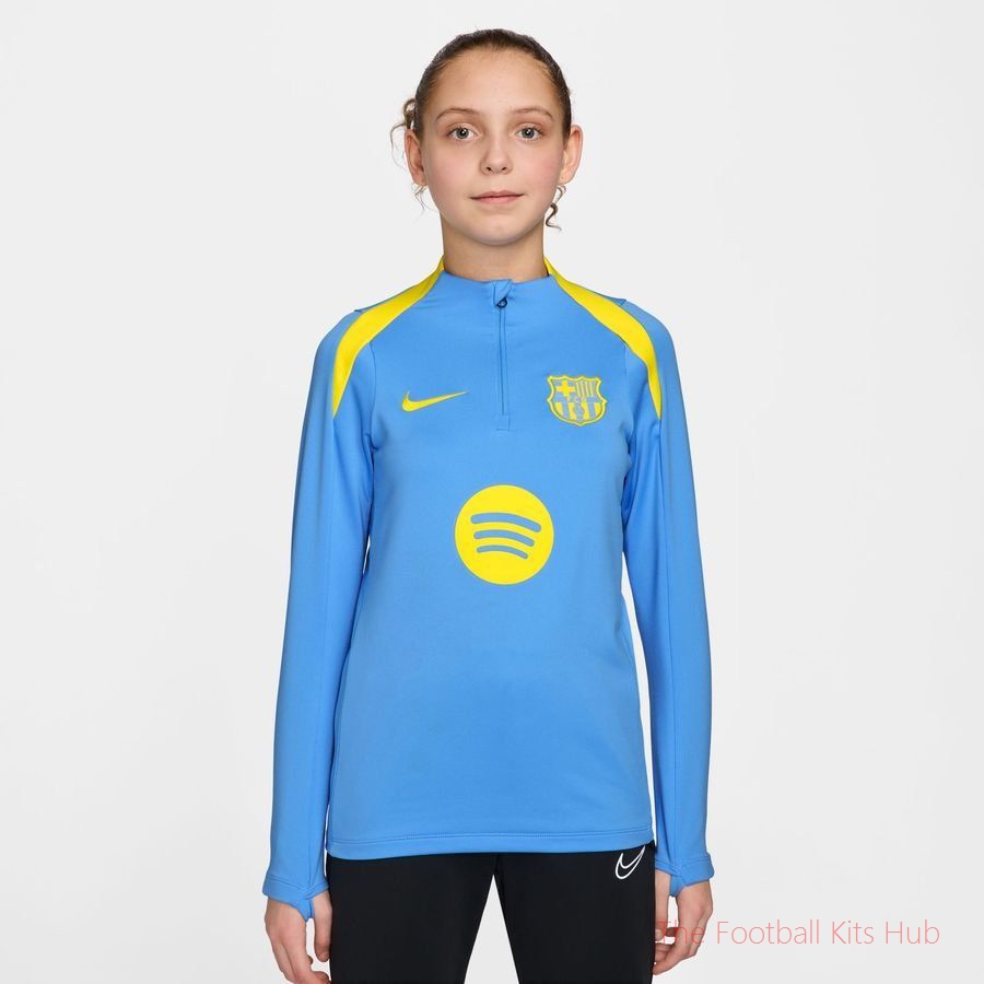 Barcelona Training Shirt Dri-FIT Strike Drill - University Blue/Opti Yellow Kids