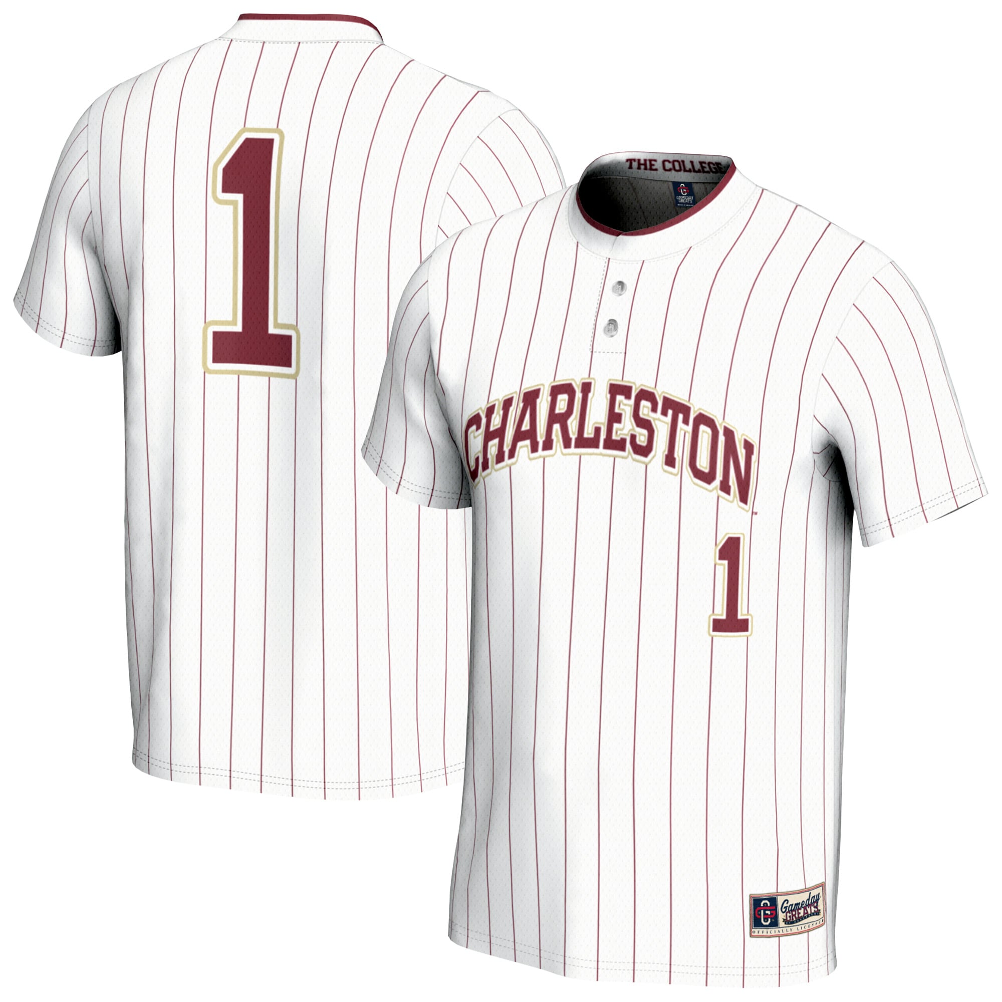 [NJP] Women's Charleston Cougars GameDay Greats Lightweight Collegiate Softball Fashion Jersey - White