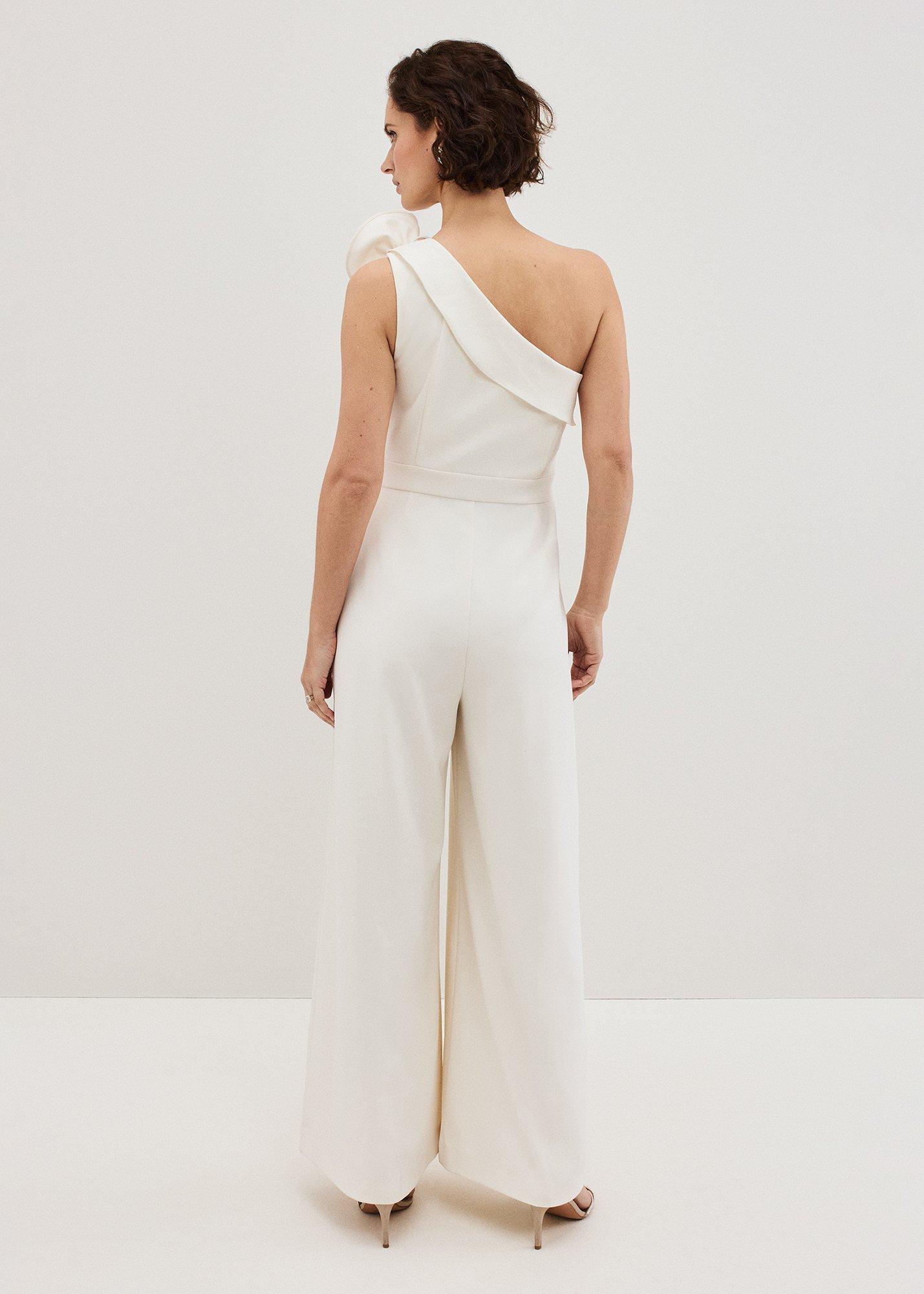 Tali Ivory One Shoulder Jumpsuit