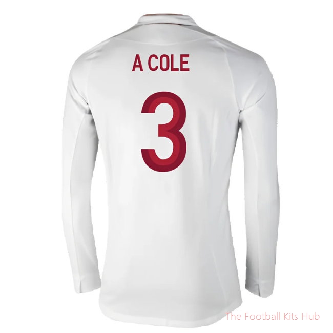 England 2012-13 Long Sleeve Home Shirt (L) (Fair) (A Cole 3)