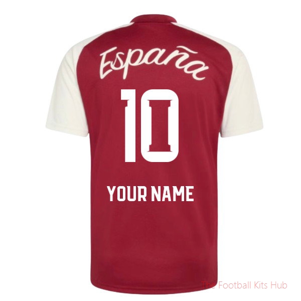 2026-2027 Spain Away Pre-Match Shirt (Burgundy) (Your Name)