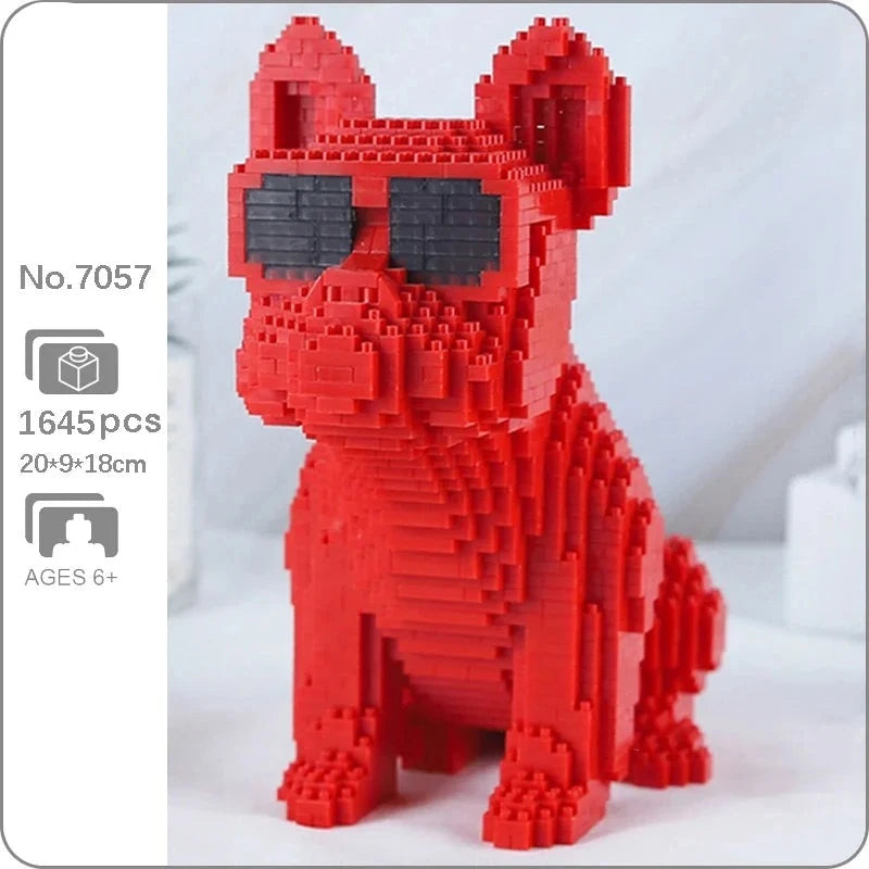 Eyeglasses Frenchie Style Mini Diamond Blocks Building Set Summer Wear
