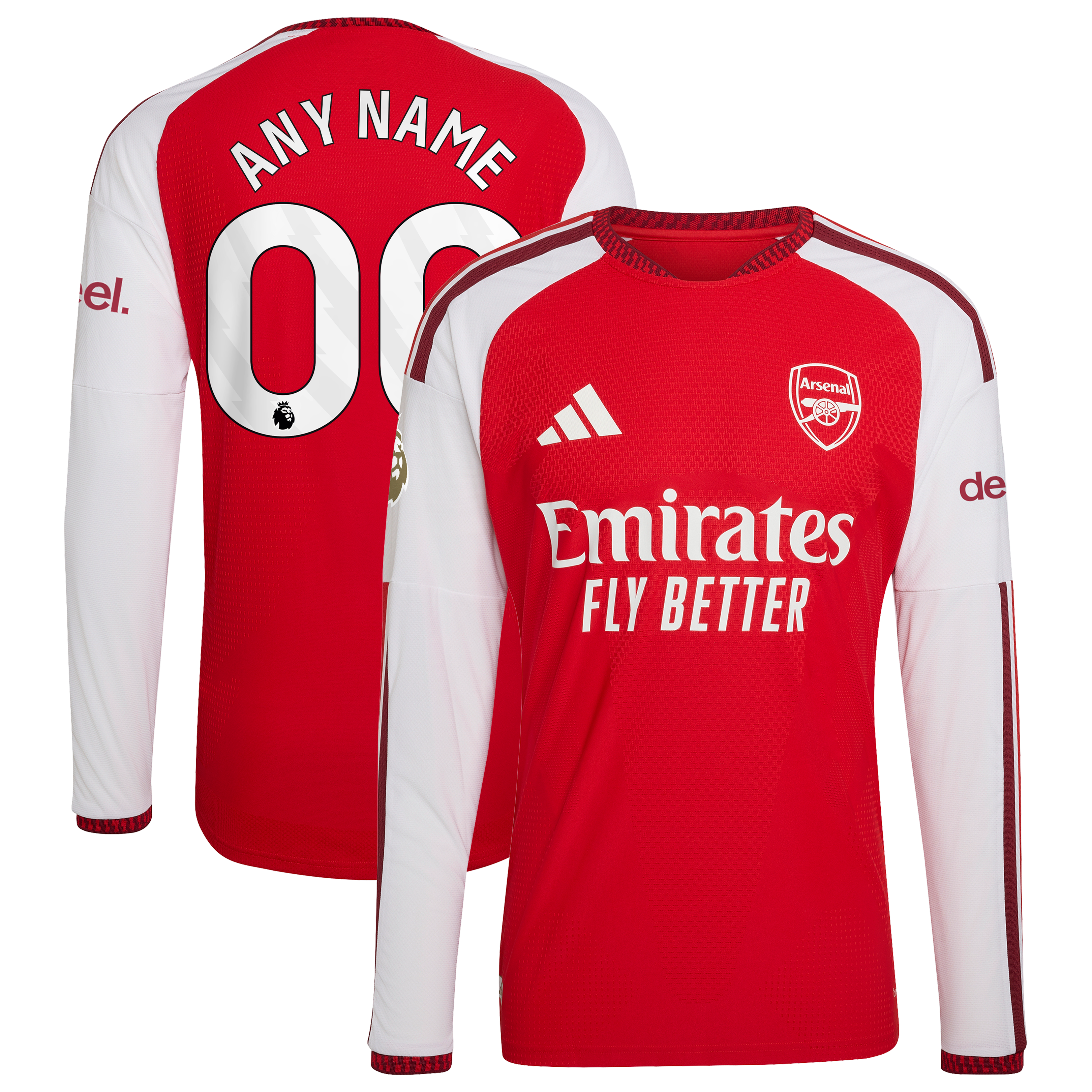 [SJH] Arsenal 2026/27 Home Authentic Custom Long Sleeve Jersey - Red