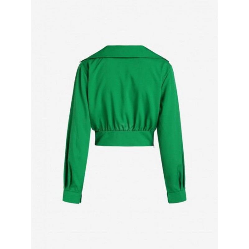 Knotted Lapel Crop Shirt UG1222