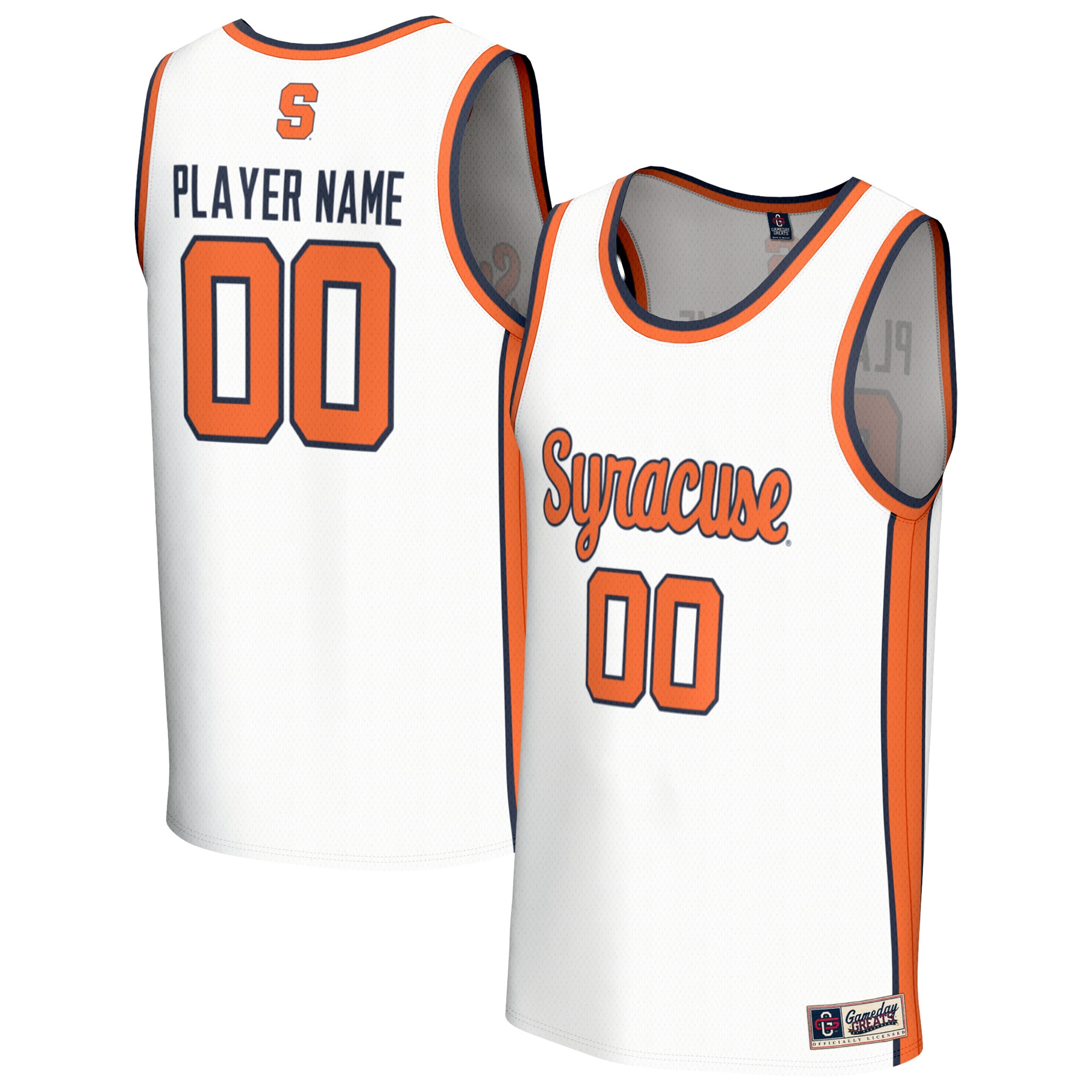 [NJP] Women's Syracuse Orange GameDay Greats NIL Pick-A-Player Men's Basketball Lightweight Jersey - White