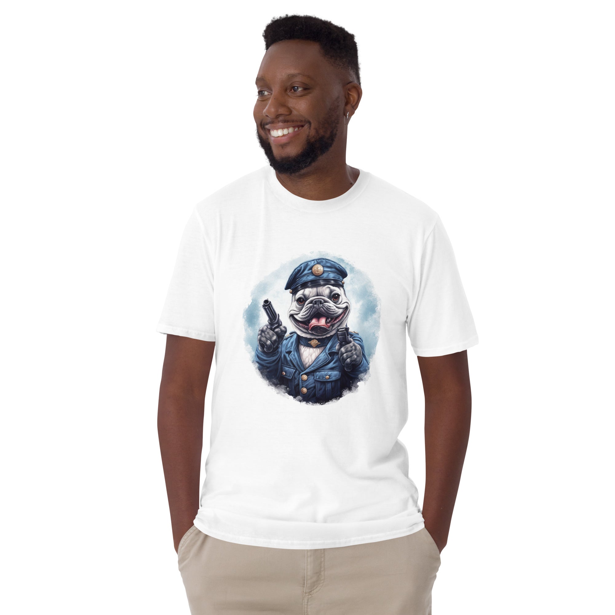 Culture-Inspired Policeman Frenchie T-shirt - Mixing Law Enforcement ...