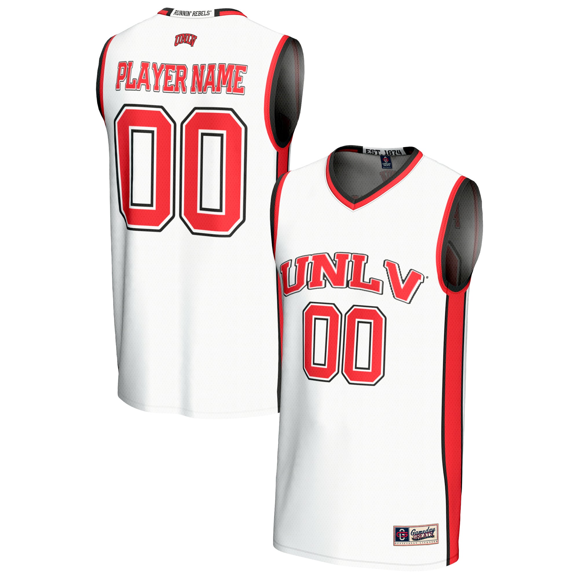 UNLV Rebels GameDay Greats Unisex Men's Basketball NIL Pick-A-Player Lightweight Men's Basketball Fashion Jersey - White