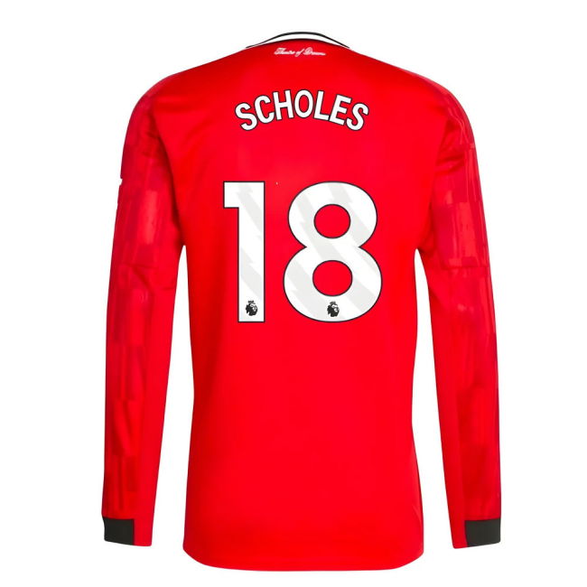 Durable Material Football Man Utd Long Sleeve Home Shirt Scholes #...