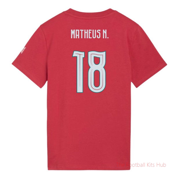 [LK] 2026/27 Portugal FtblCulture Tee (Red) - Kids (Matheus N. 18)