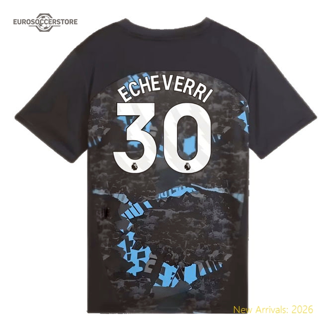 2024-2025 Man City Prematch SS Jersey (Strong Gray) - Kids (Echeverri 30)