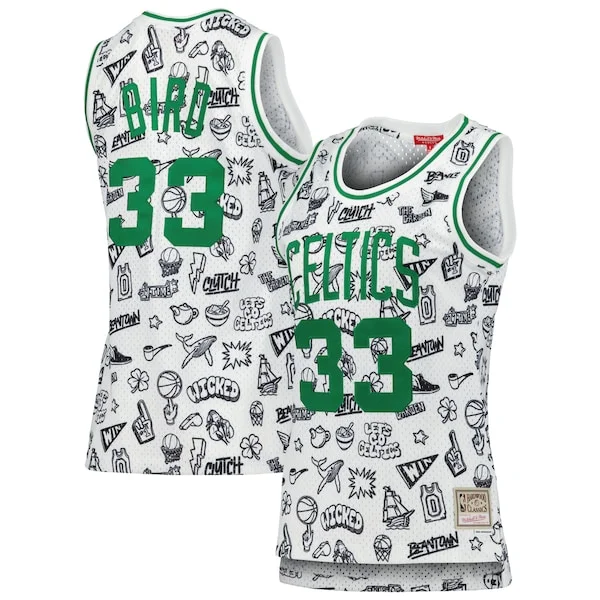 Elite Larry Bird BOS NBA Jersey - White - Official NBA Merchandise