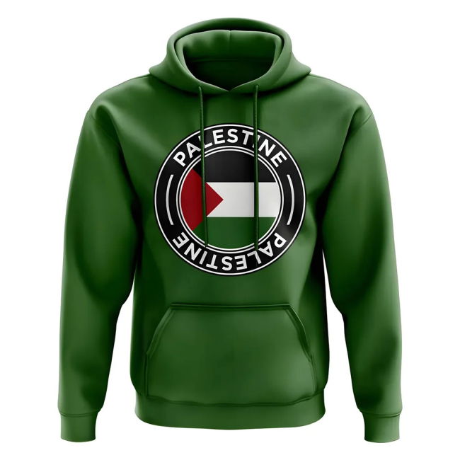 Premium-Quality Palestine Football Badge Hoodie (Green)