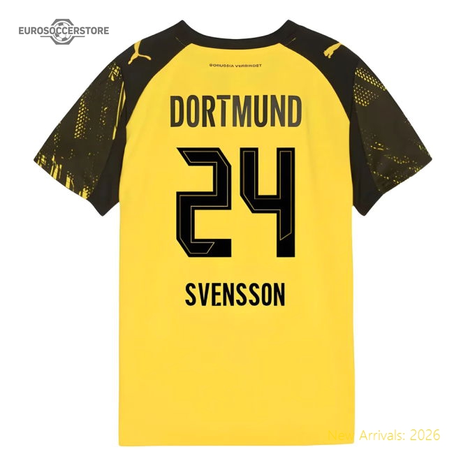 Top-grade 2025-2026 Borussia Dortmund Home Shirt (kids) (svensson 24)