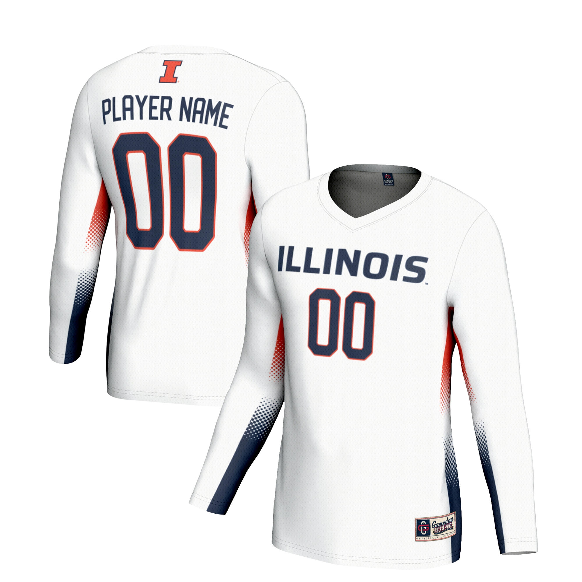 [NJP] Illinois Fighting Illini GameDay Greats Unisex NIL Lightweight Volleyball Jersey - White