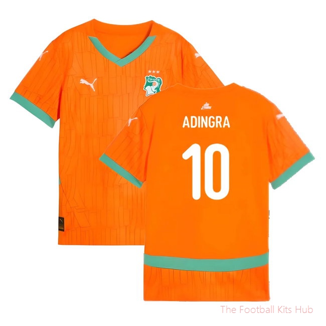 2024-2025 Ivory Coast Home Shirt (Kids) (Adingra 10)