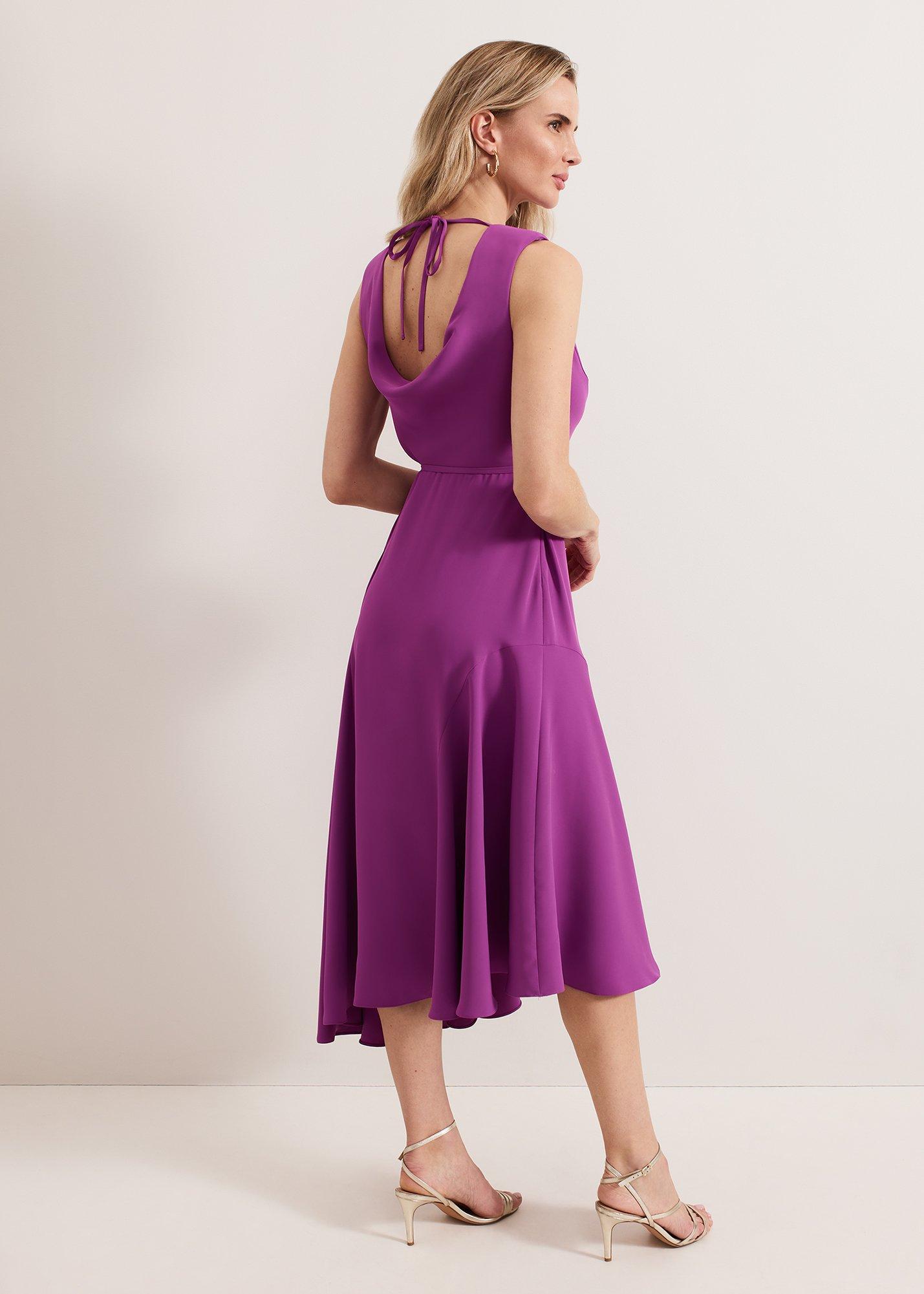 Maya Plain Asymmetric Midi Dress