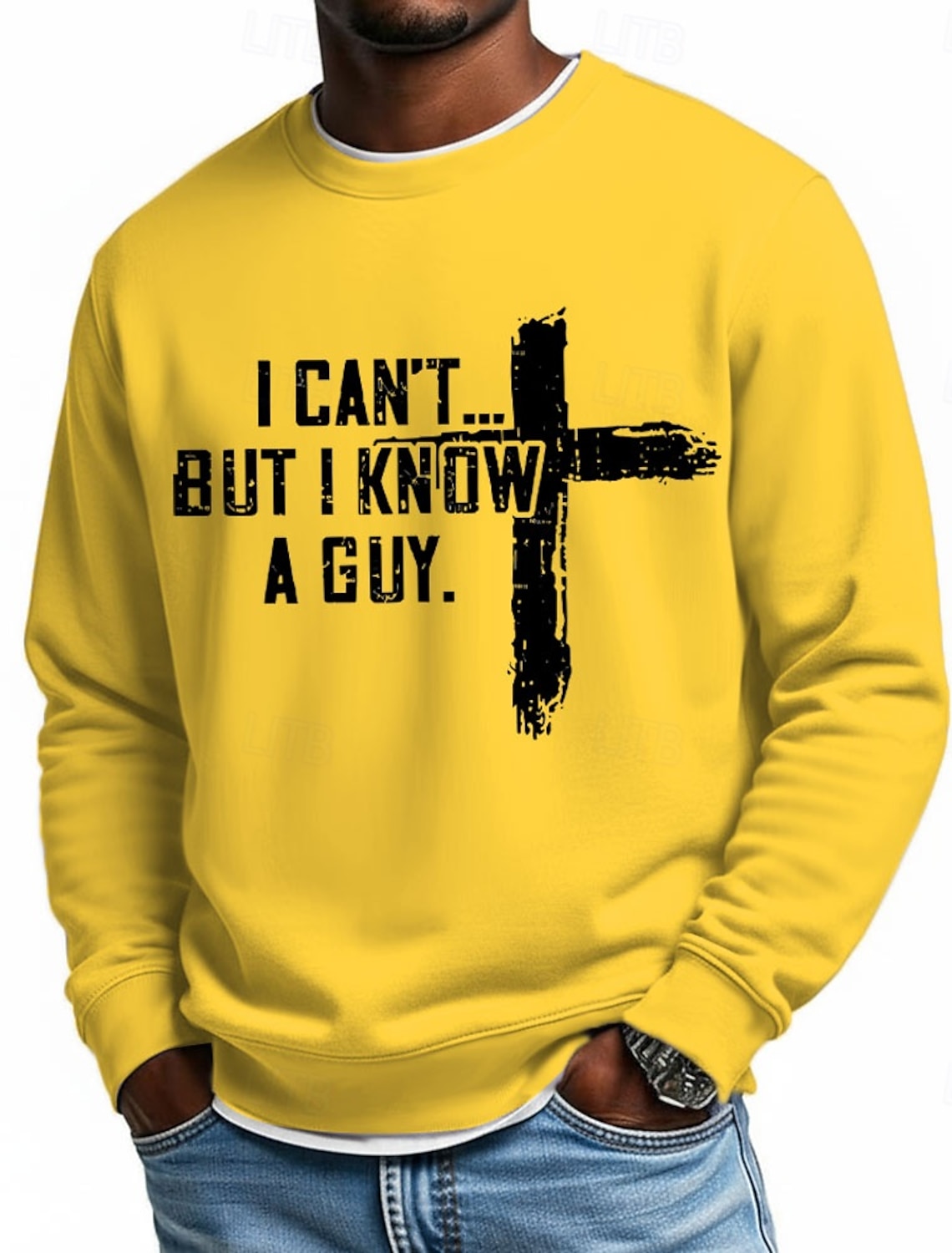 Men's Jesus Faith Sweatshirt Fashion Daily Casual Long Sleeve Crew Neck Home Streetwear Sports Outdoor Blue Light Blue Black Yellow Red Crewneck 3D All Seasons Designer S M L XL XXL XXXL