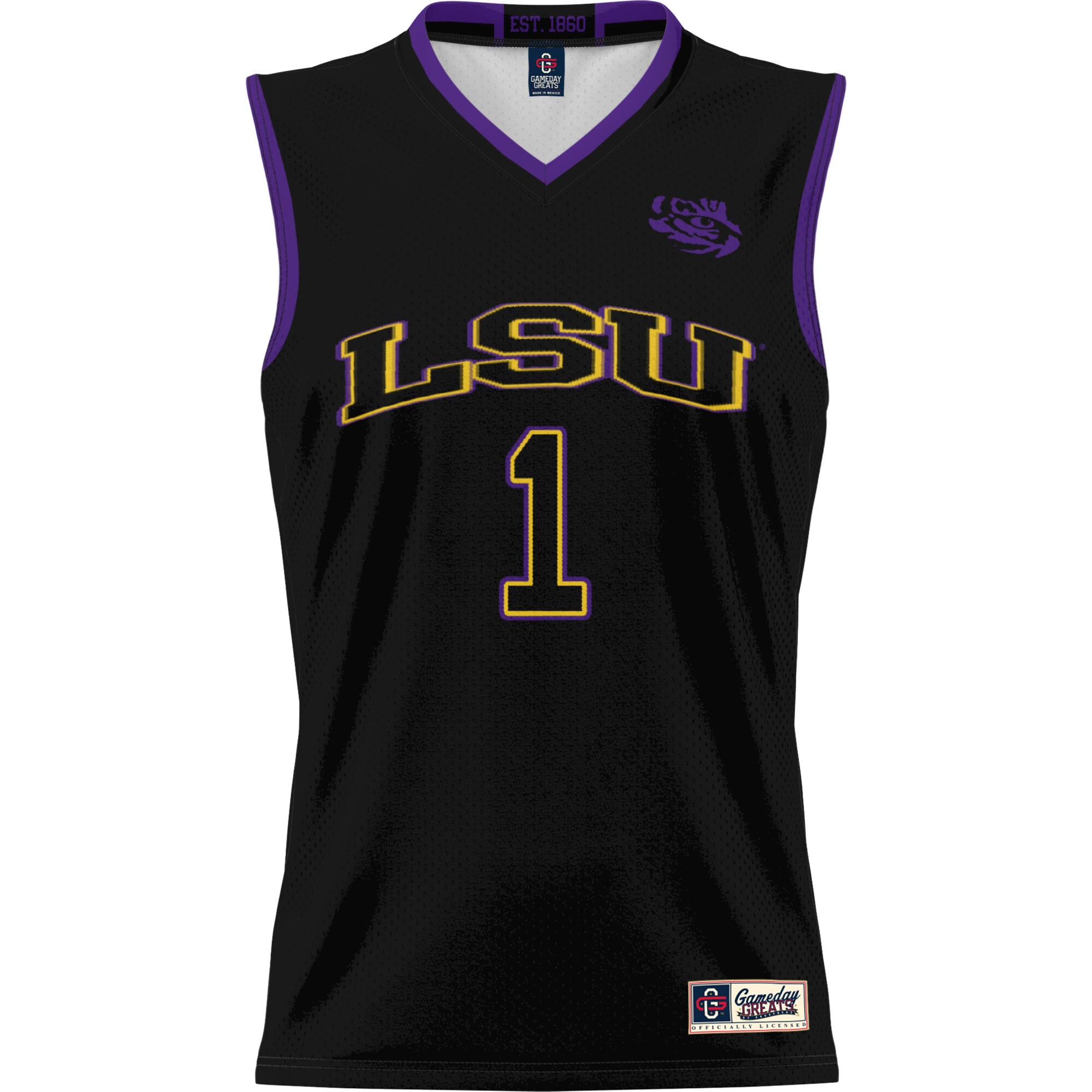 [NJP] LSU Tigers GameDay Greats Lightweight Basketball Jersey - Black