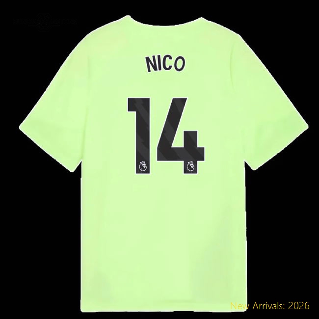Non-toxic Man City Kids Jersey Nico 2025-2026 Performance Fabric