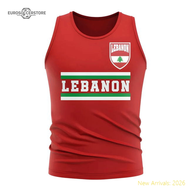 Lebanon Core Football Country Sleeveless Tee (red) - World Cup Edition
