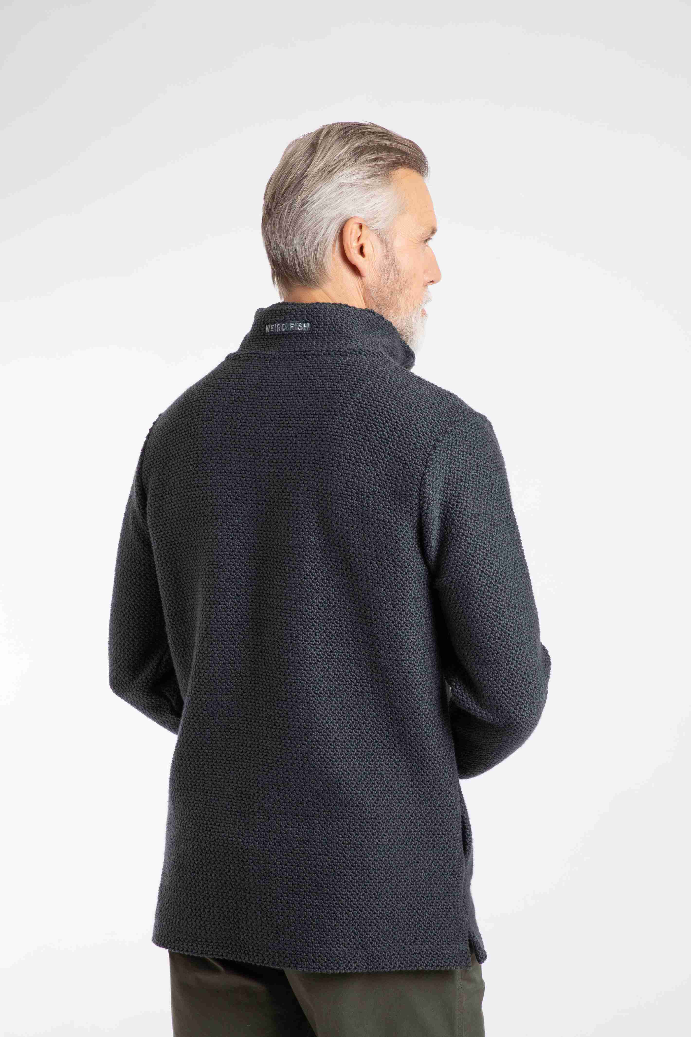 Sandon Button Neck Macaroni Sweatshirt Navy