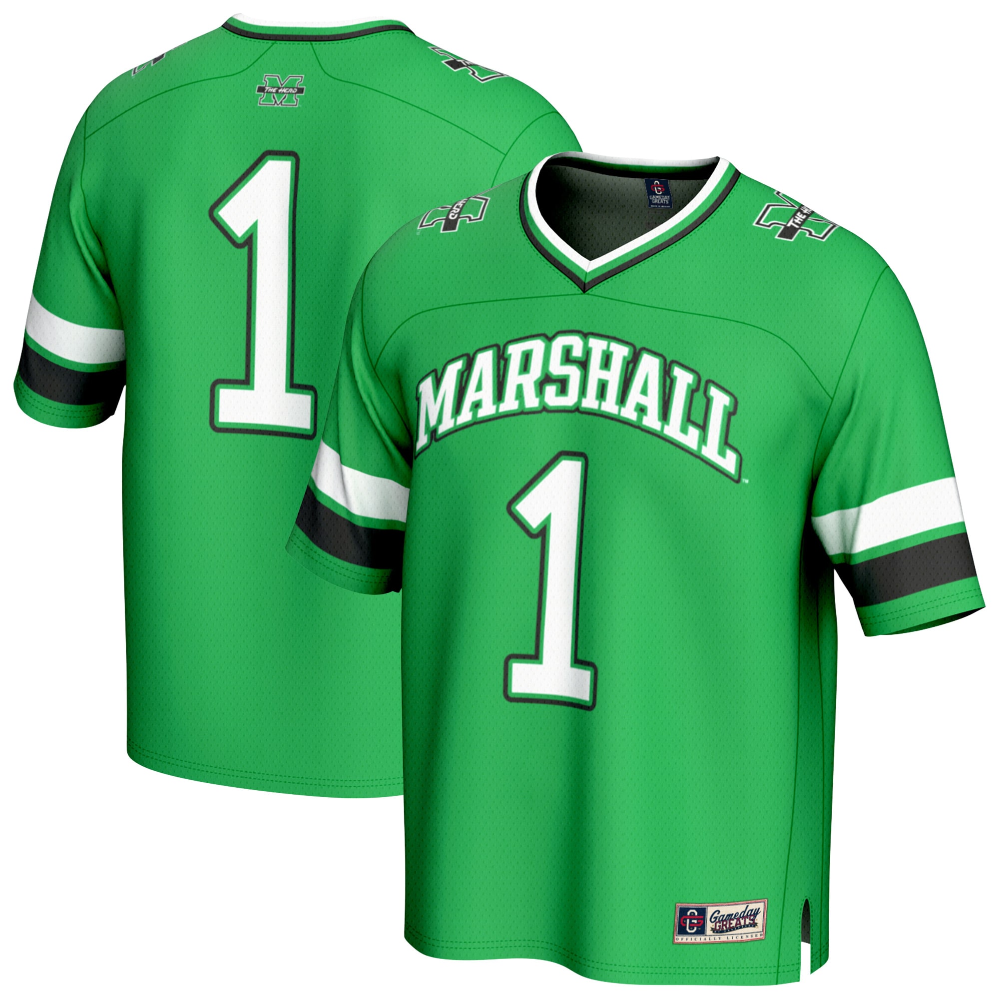 #1 Marshall Thundering Herd GameDay Greats Youth Lightweight Collegiate Football Fashion 26/27 Football Jersey - Kelly Green