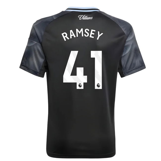 Football Aston Villa Away Shirt Kids Ramsey #41 Top Tier Replica 2...